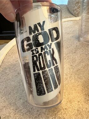 Tervis Tumbler with 'My God Is My Rock' Black Text 16 ounce new never